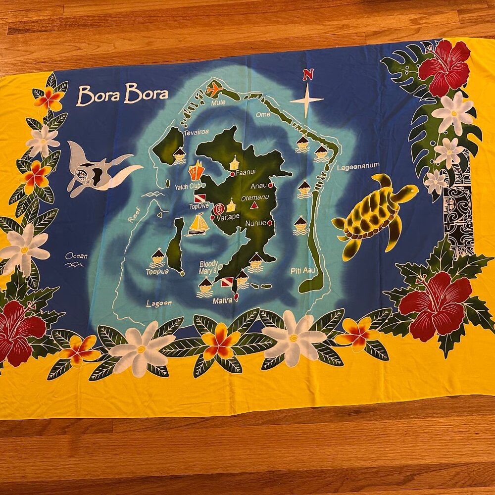 Colorful & Tropical Large Bora Bora Throw / Pareo / Wall Decor / Sarong